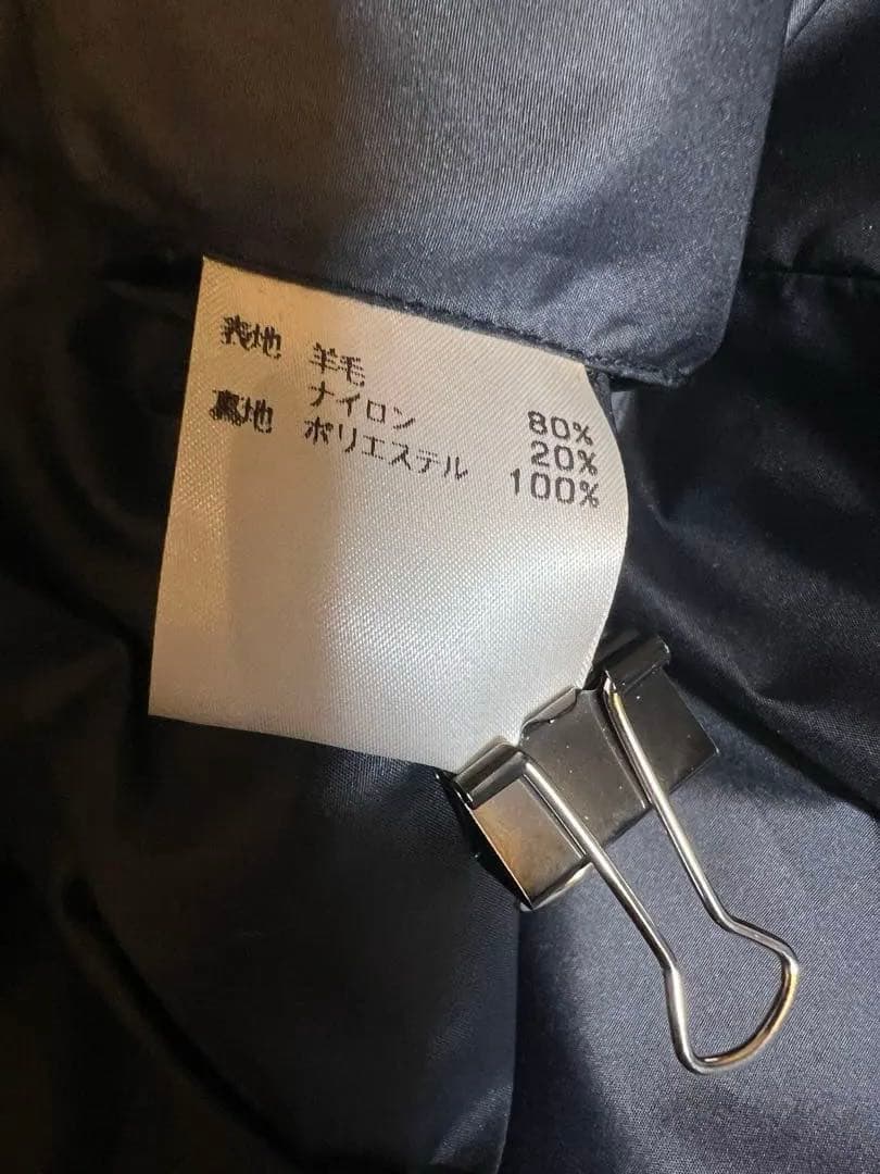 定価10万超バーニーズニューヨーク イタリア製 ウールダウンコート ネイビー L