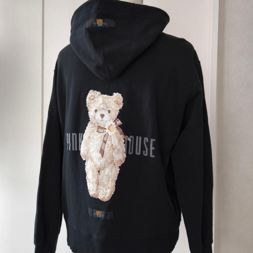 ピンクハウス　ひなぎくテディプリントパーカー　L ブラック