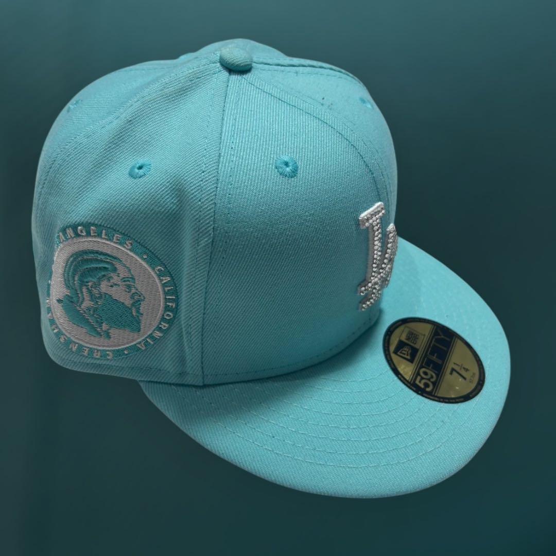 極希少　newera ターコイズブルー　ジュエリーカスタム　1/4