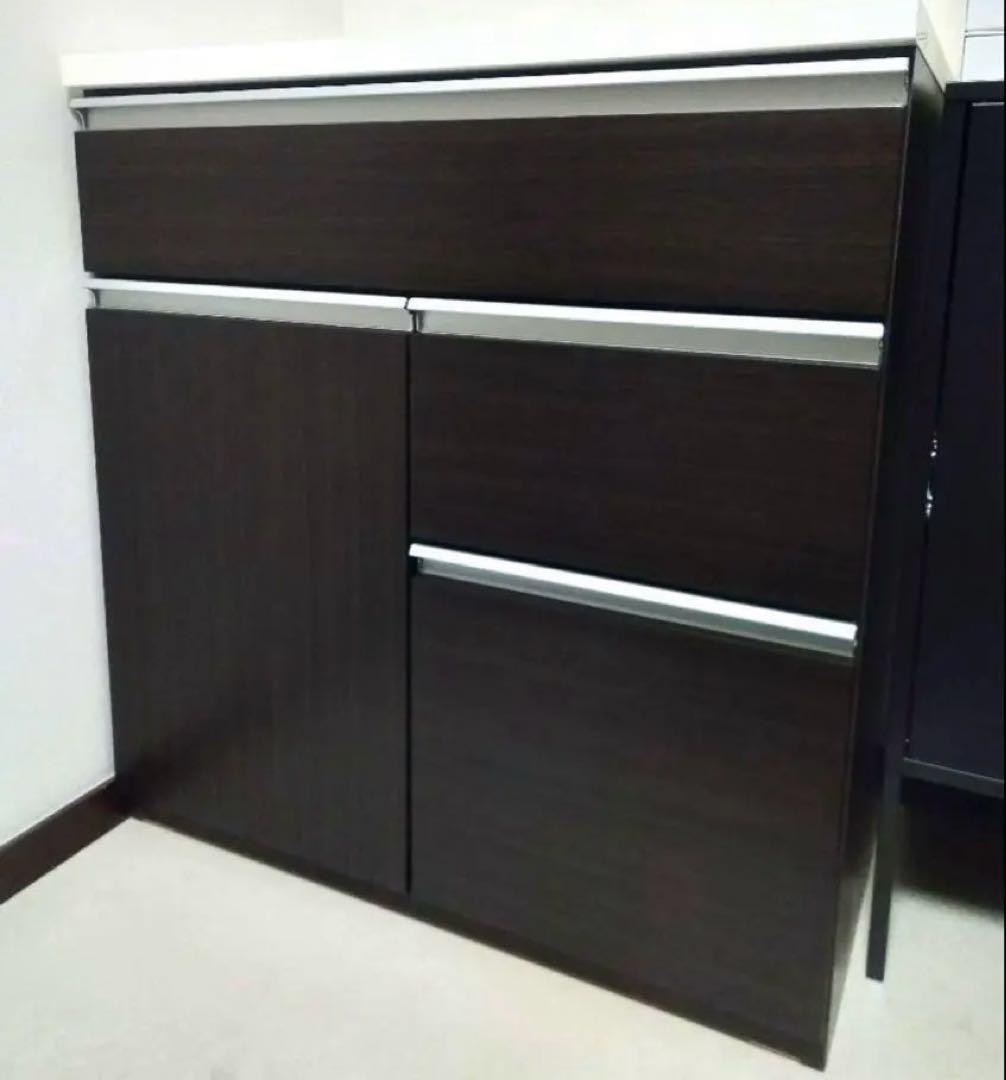 くにぼー　ニトリキッチンカウンター（キュリー2 80CT DBR)