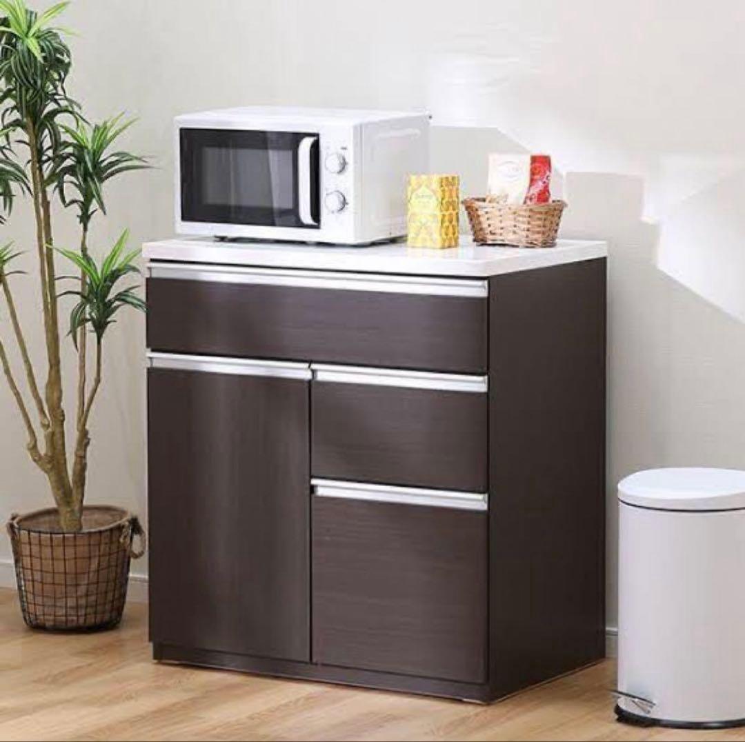 くにぼー　ニトリキッチンカウンター（キュリー2 80CT DBR)