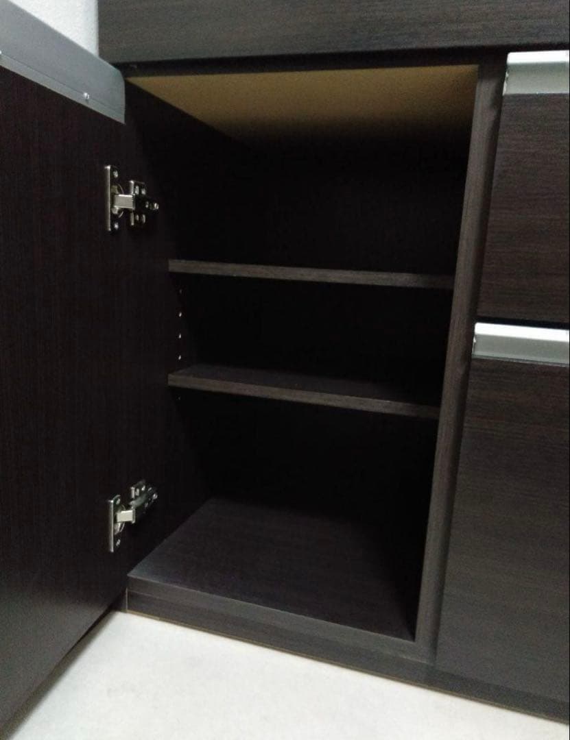 くにぼー　ニトリキッチンカウンター（キュリー2 80CT DBR)