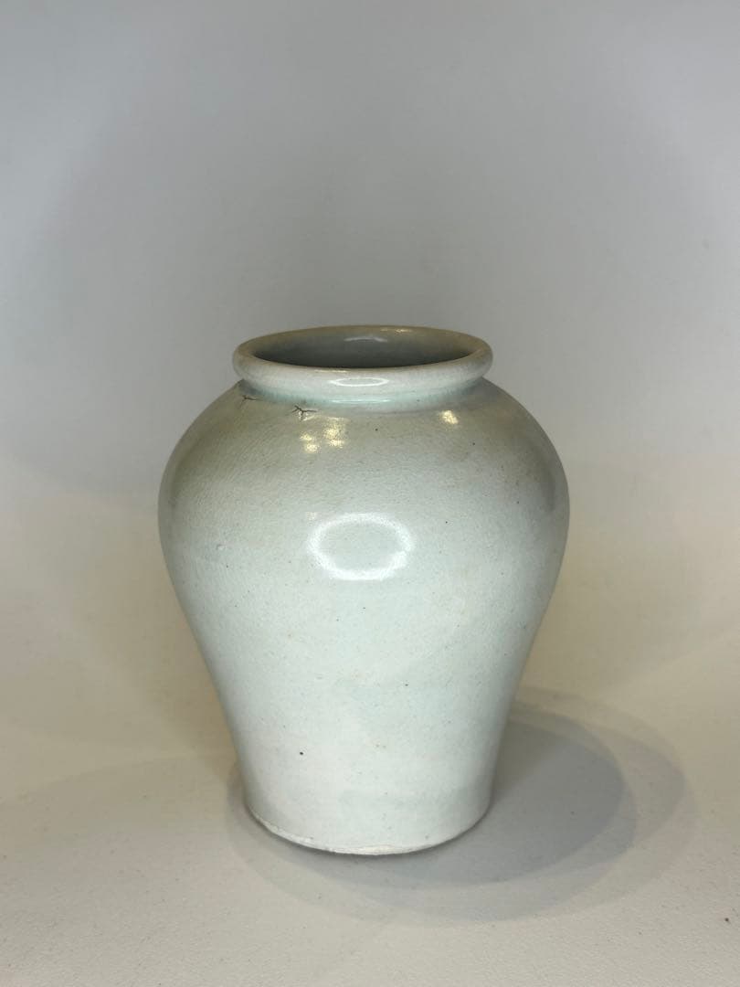 中国　李朝　白瓷罐　壺　骨董品　古陶磁　中国古美術　李朝陶磁