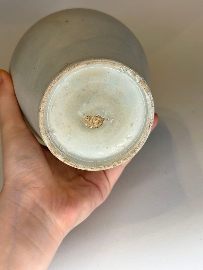 中国　李朝　白瓷罐　壺　骨董品　古陶磁　中国古美術　李朝陶磁