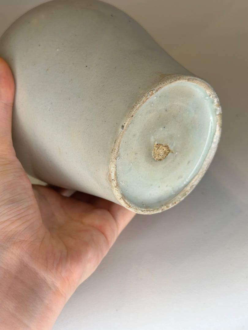 中国　李朝　白瓷罐　壺　骨董品　古陶磁　中国古美術　李朝陶磁