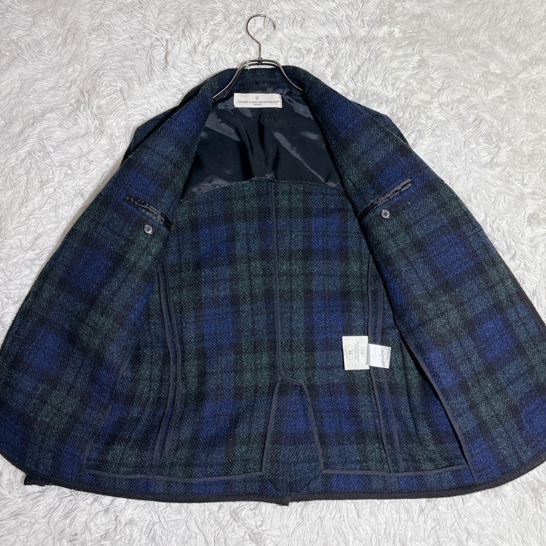 【イタリア製】GOLDEN  チェック テーラードジャケット 金ボタン