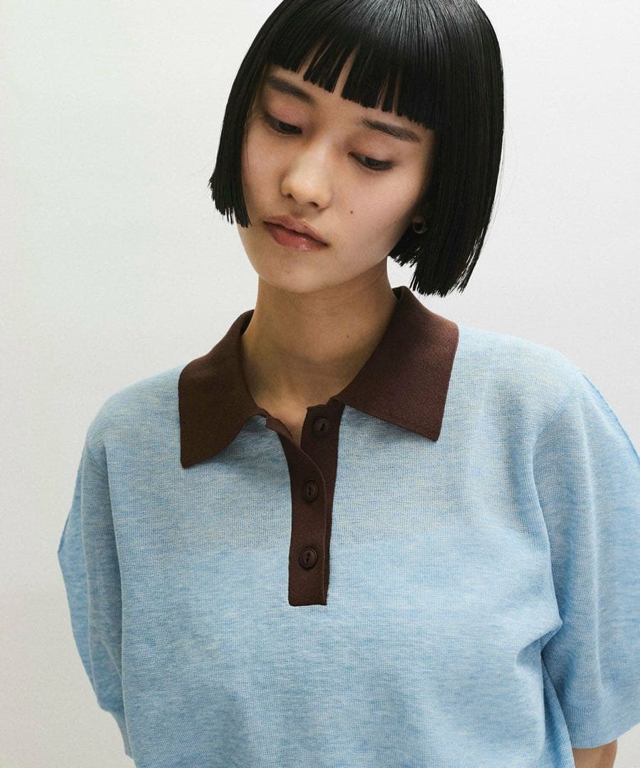 【美品】ADAM ET ROPÉ ラミーニットポロシャツ