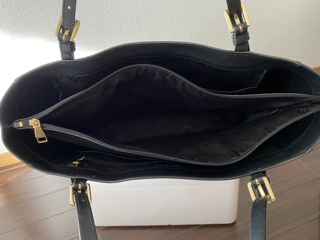 somay　Tory Burch ブラック レザートートバッグ