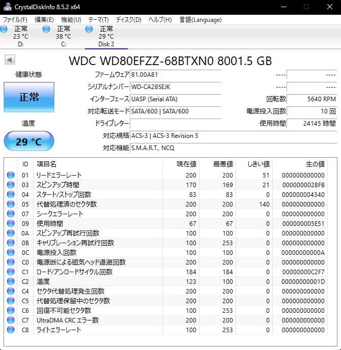 Western Digital Red Plus NAS用 3.5インチ 8TB