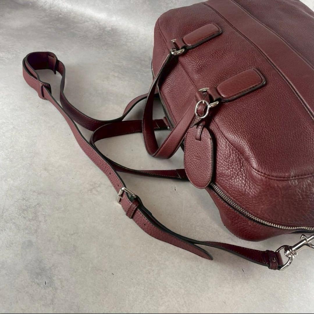 【美品 現行】グッチ ボストンバッグ 2way ソーホー エンボス ロゴ レザー