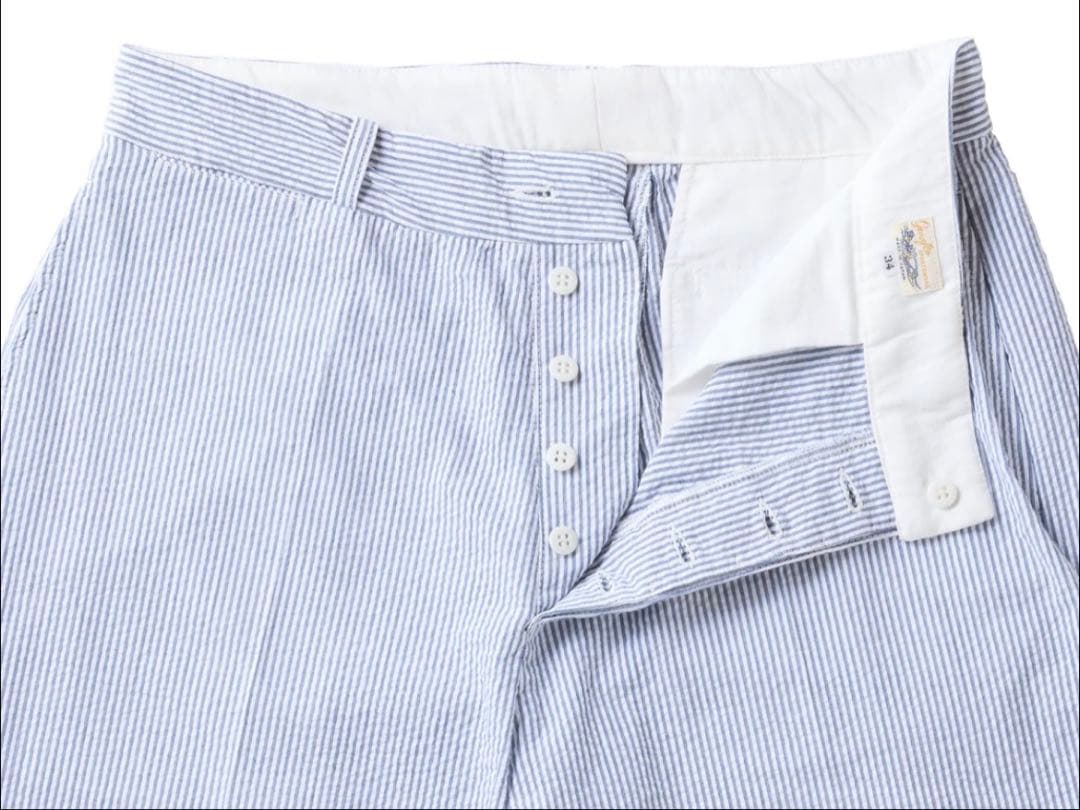 パンツ G&F Co SEERSUCKER TROUSERS NAVY ATLAST