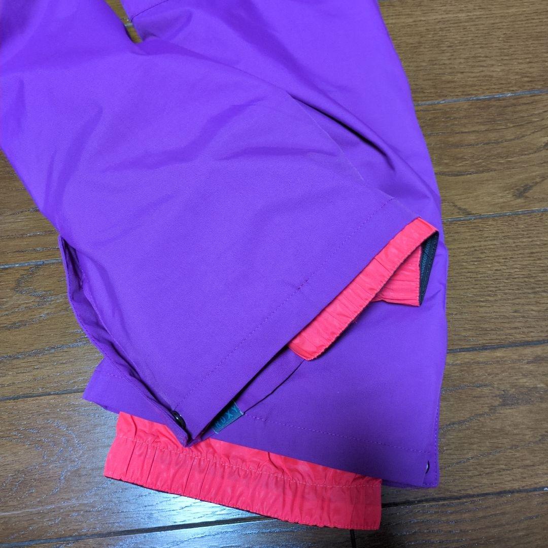 【美品】ROXY　スノボウェア　上下セット　Ｓ　総柄　　カラフル　ロゴ　パープル