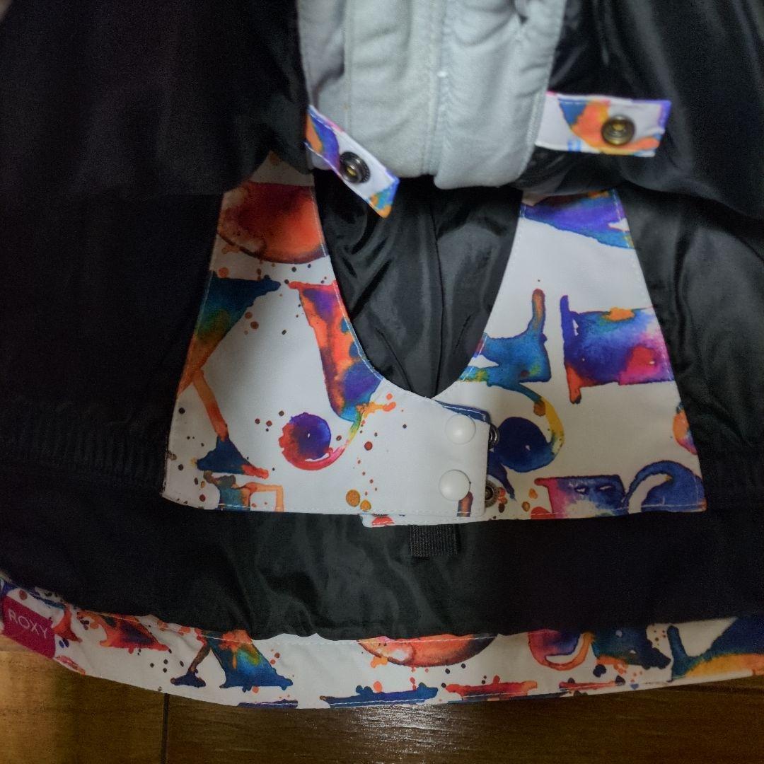 【美品】ROXY　スノボウェア　上下セット　Ｓ　総柄　　カラフル　ロゴ　パープル