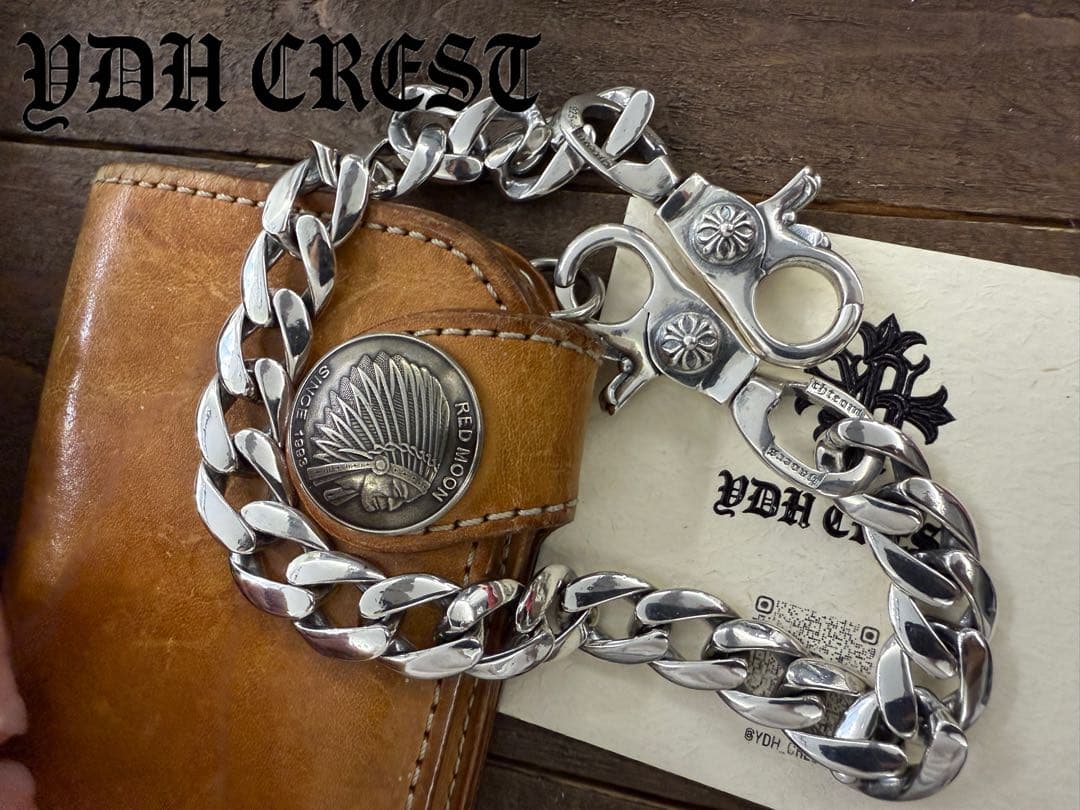 ★ZKWCN40　ウォレットチェーン　重厚クロスチームチェーン40cm　刻印有り