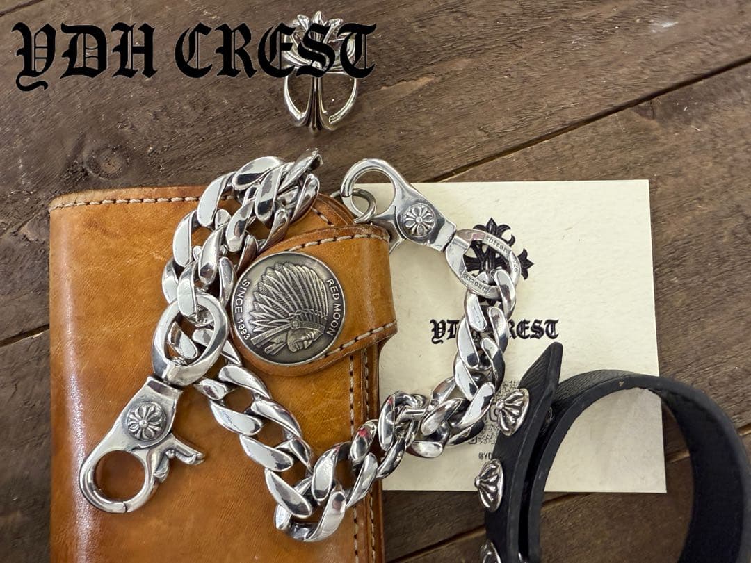 ★ZKWCN40　ウォレットチェーン　重厚クロスチームチェーン40cm　刻印有り