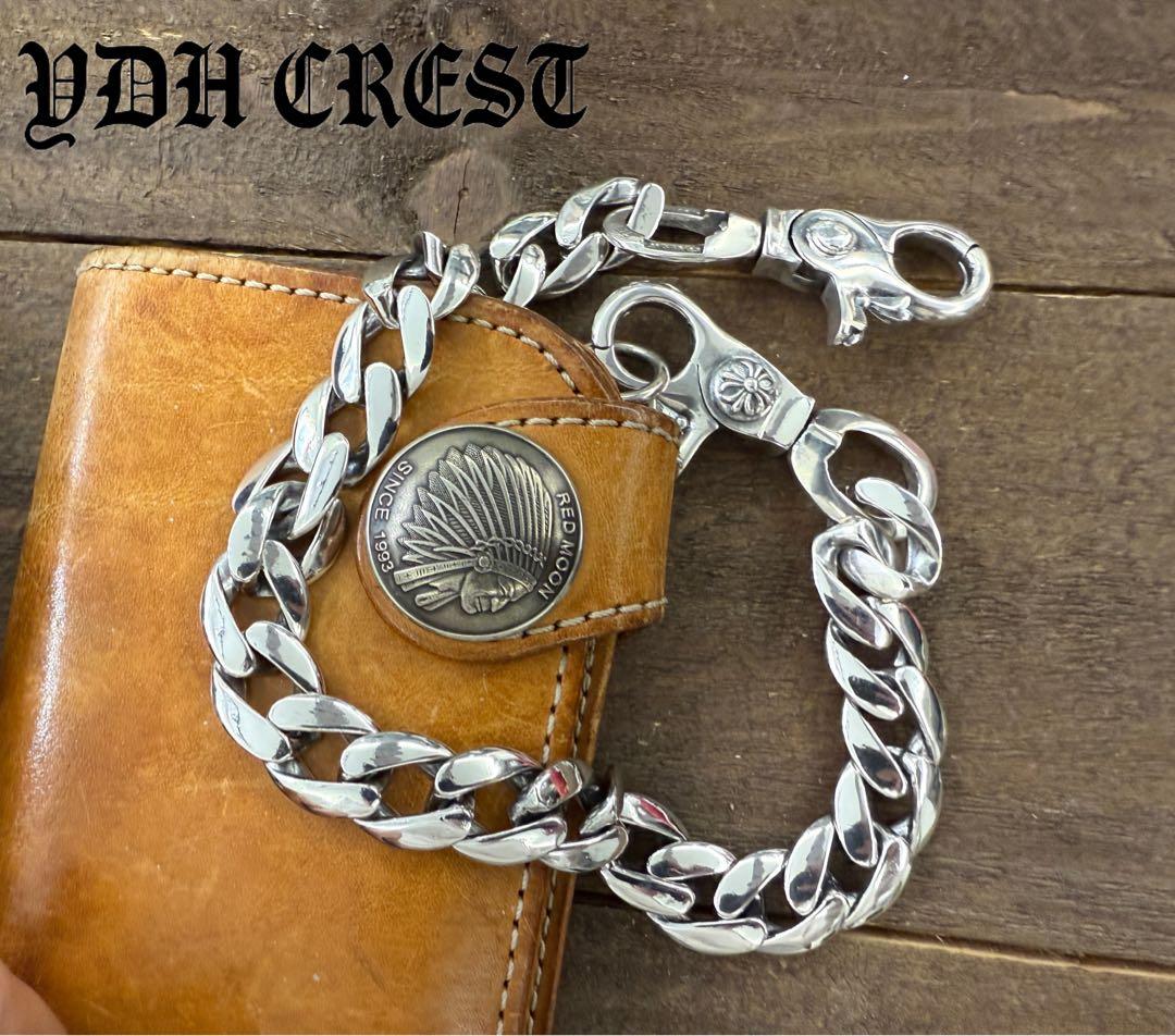 ★ZKWCN40　ウォレットチェーン　重厚クロスチームチェーン40cm　刻印有り