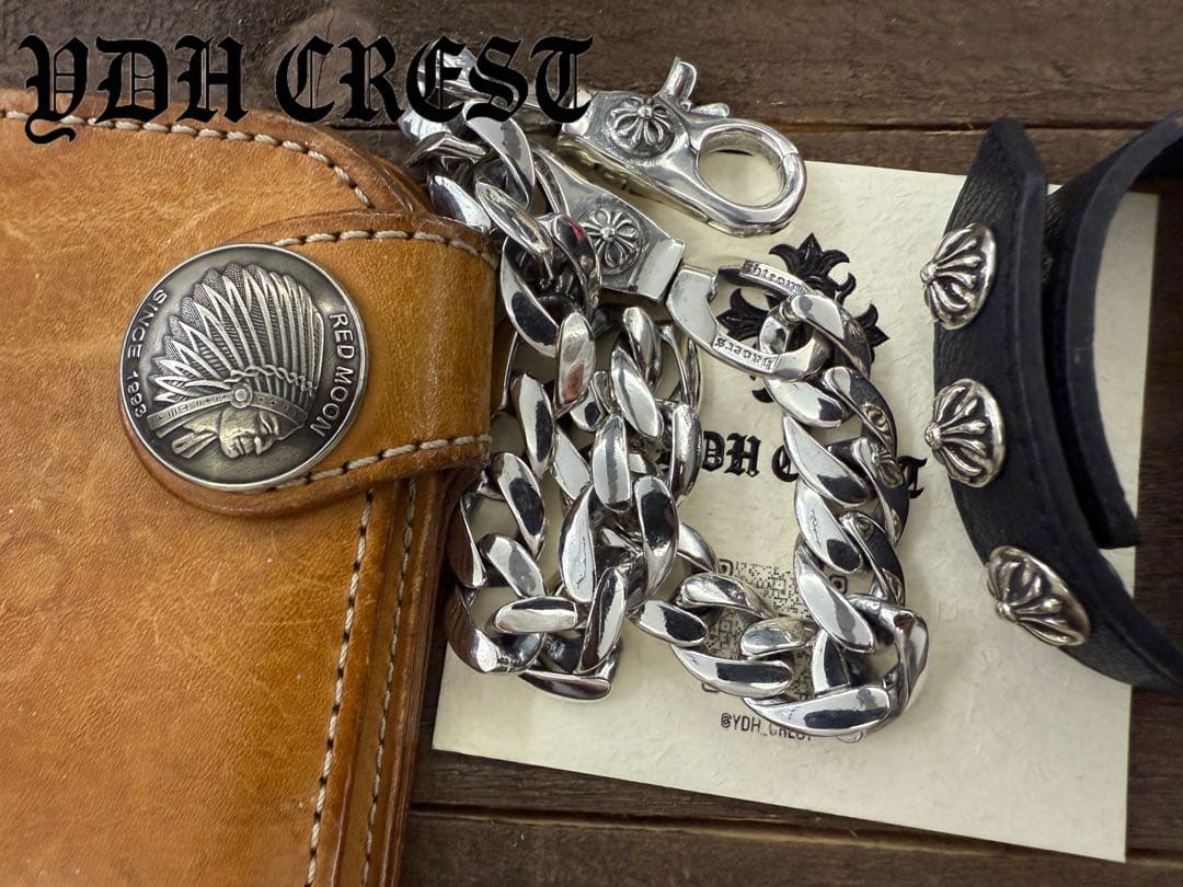 ★ZKWCN40　ウォレットチェーン　重厚クロスチームチェーン40cm　刻印有り