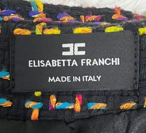 【美品】エリザベッタフランキ　ミックスツイード　ミニスカート　カラフル　38