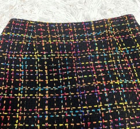 【美品】エリザベッタフランキ　ミックスツイード　ミニスカート　カラフル　38