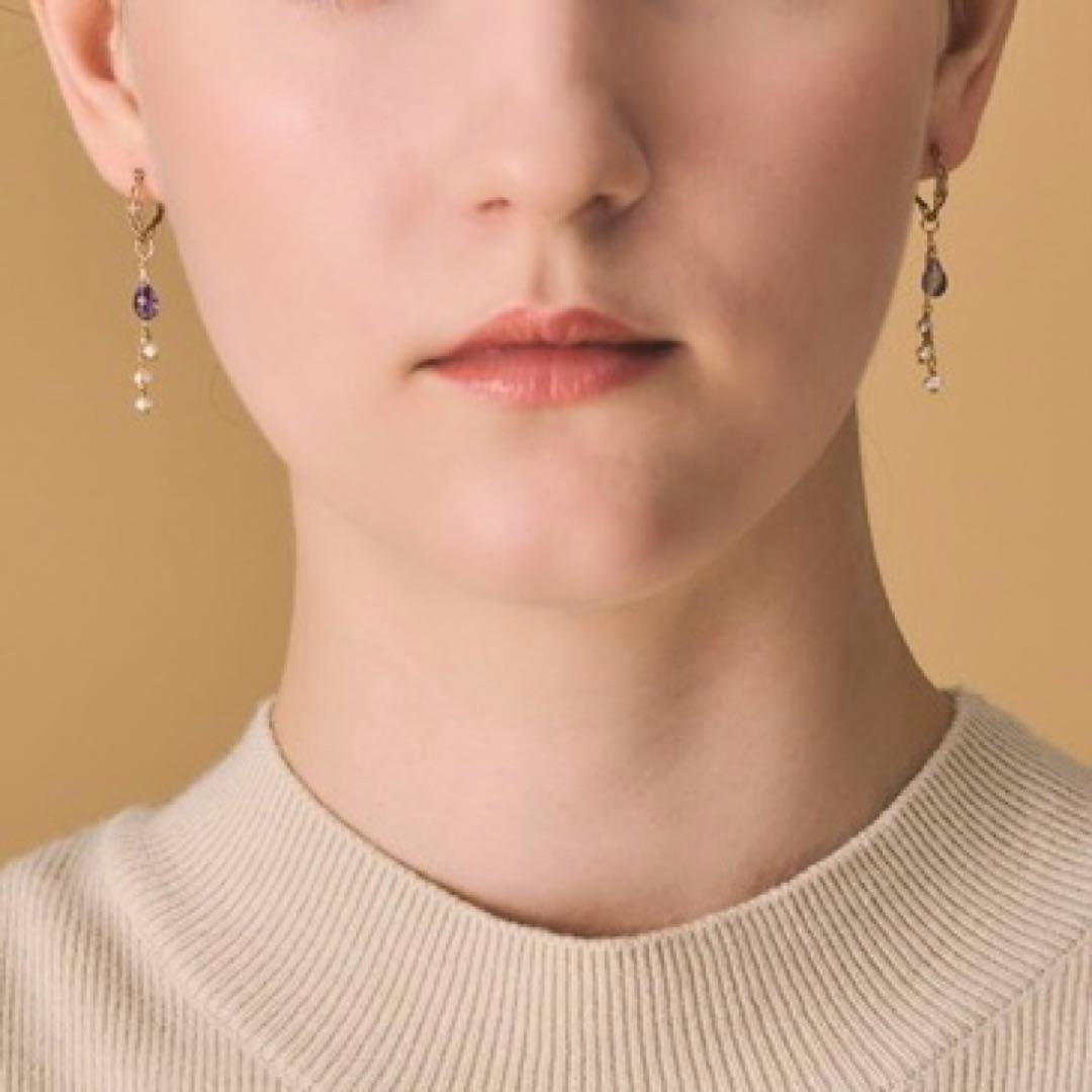 agete アガット K10 アメジスト パール チャーム