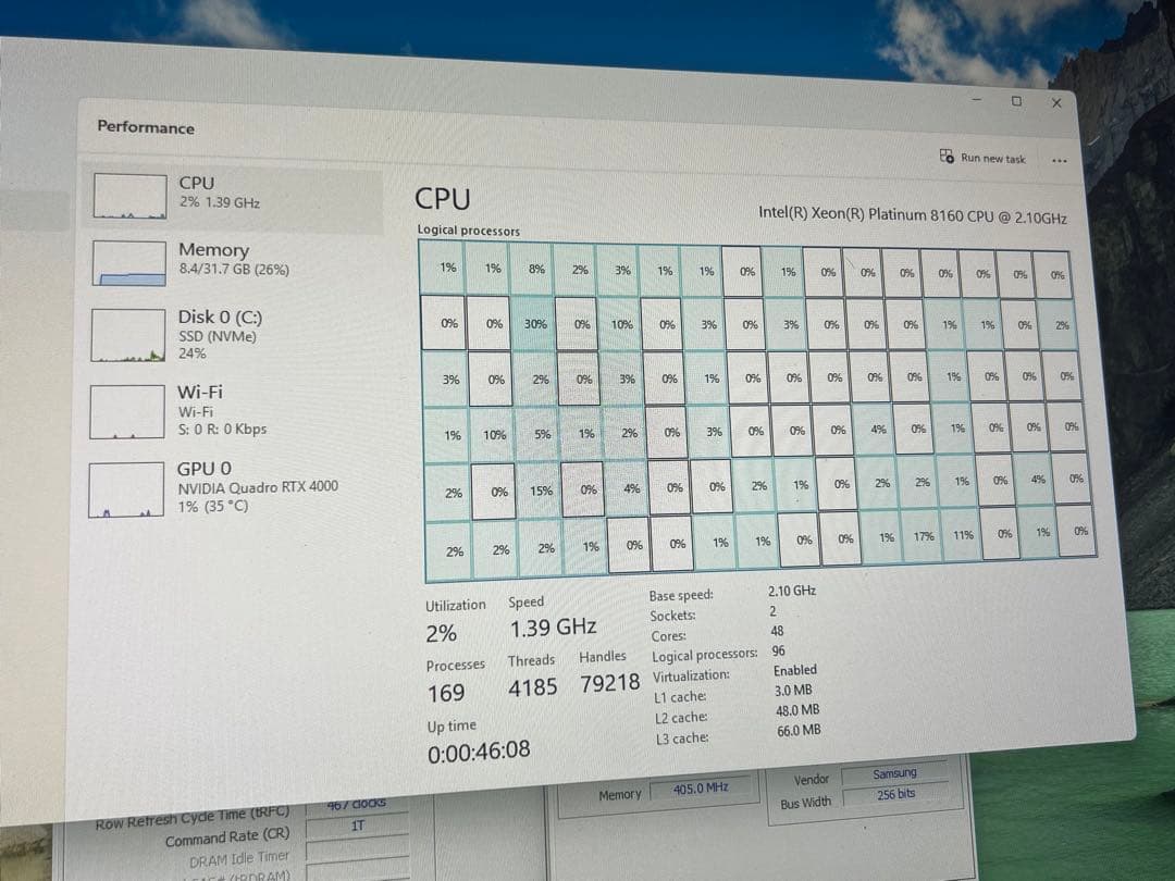 Xeon Platinum 8160×2 / Quadro RTX 4000