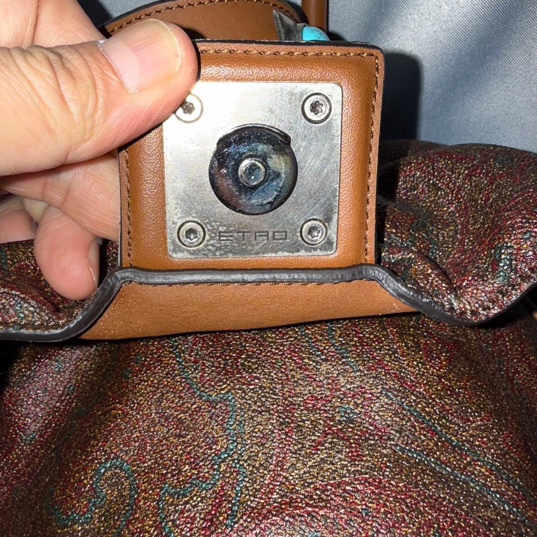 希少◾️エトロ　クラウン・ミー　コレクション　ペイズリー　レザーバック