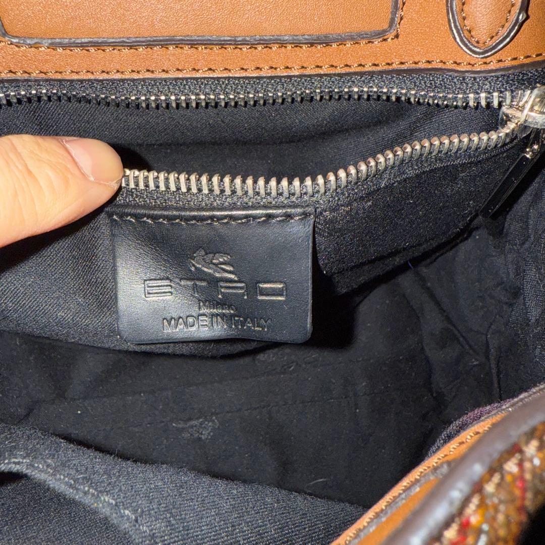 希少◾️エトロ　クラウン・ミー　コレクション　ペイズリー　レザーバック