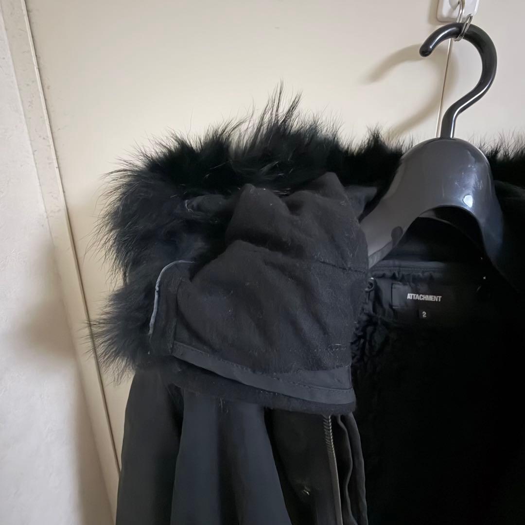 アタッチメント モッズコート ブラック サイズ2
