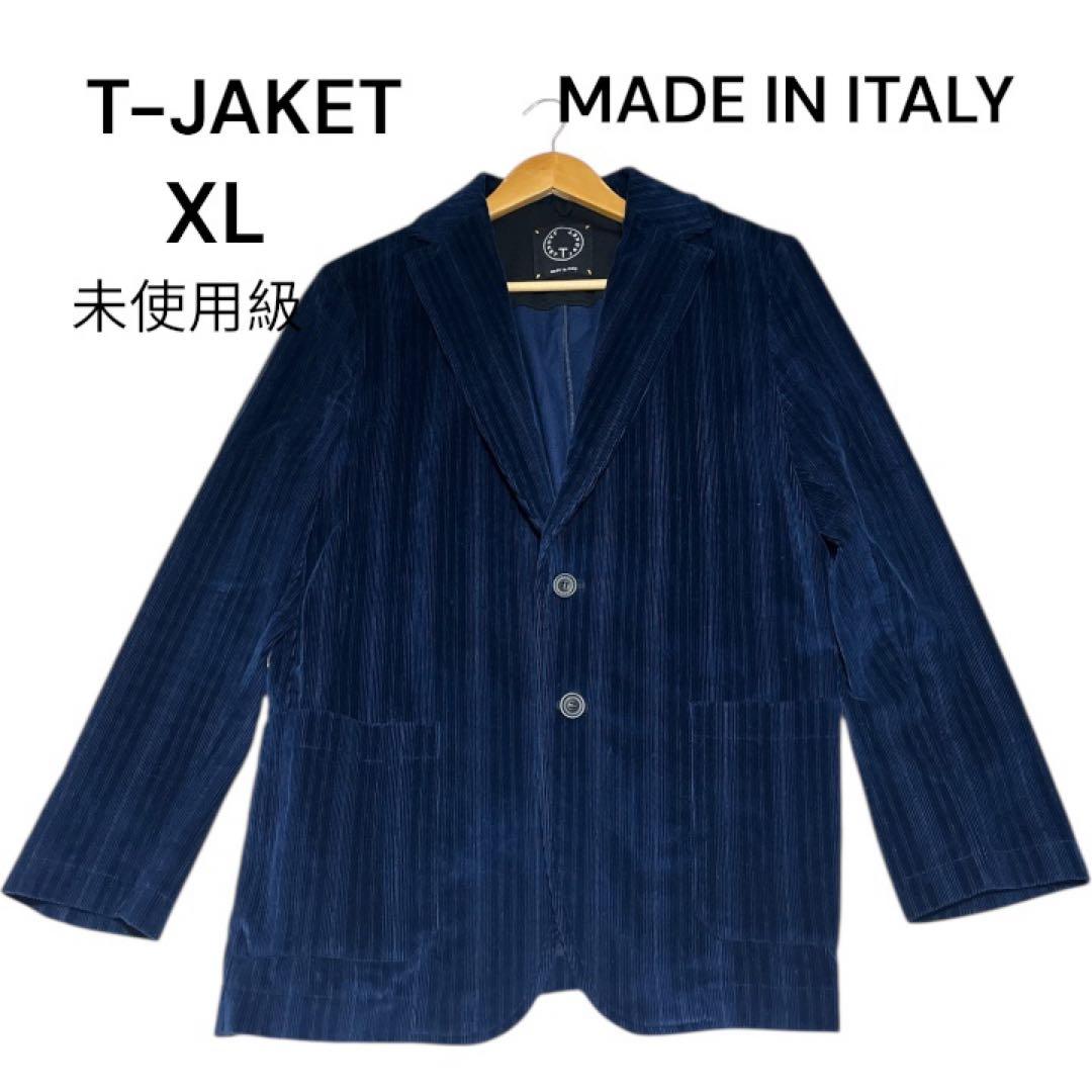 未使用級T-JACKET XLコーデュロイ デザイリング加工イタリア製 シングル