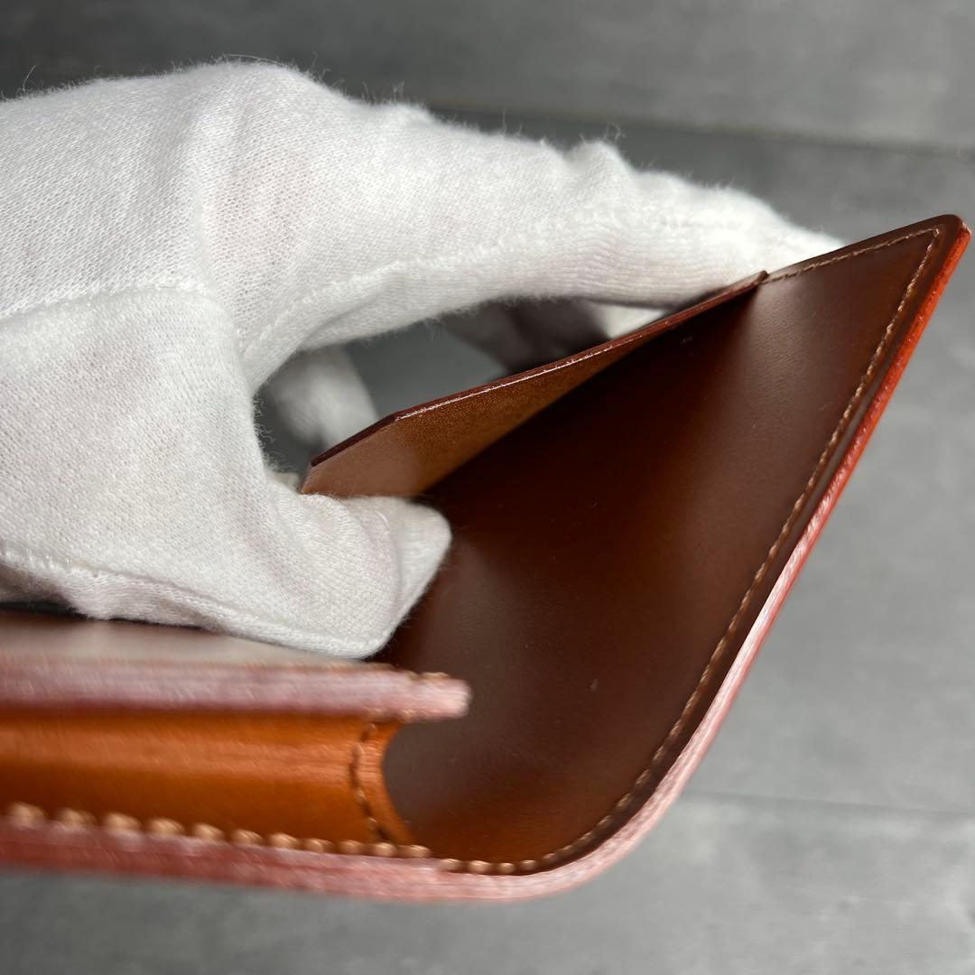 【極美品】土屋鞄 コードバン 名刺入れ ブラック V字マチ 大容量 カードケース