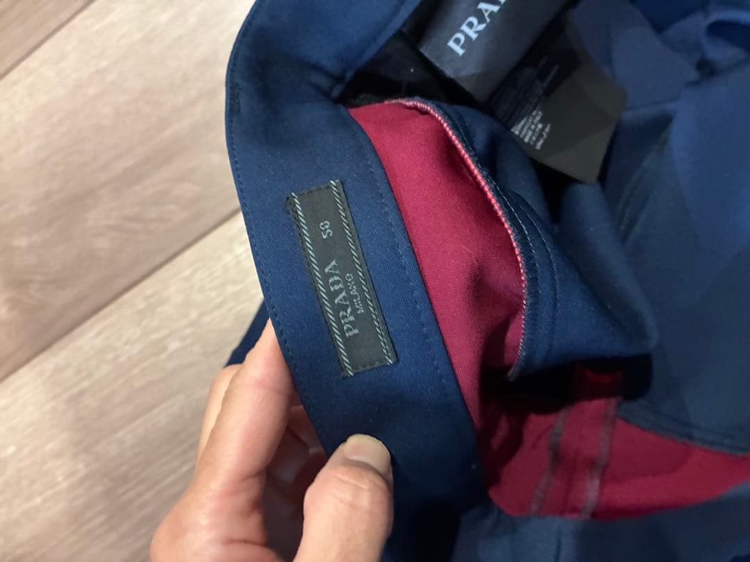 プラダ PRADA ネイビー　紺　スラックス　パンツ　サイズ50