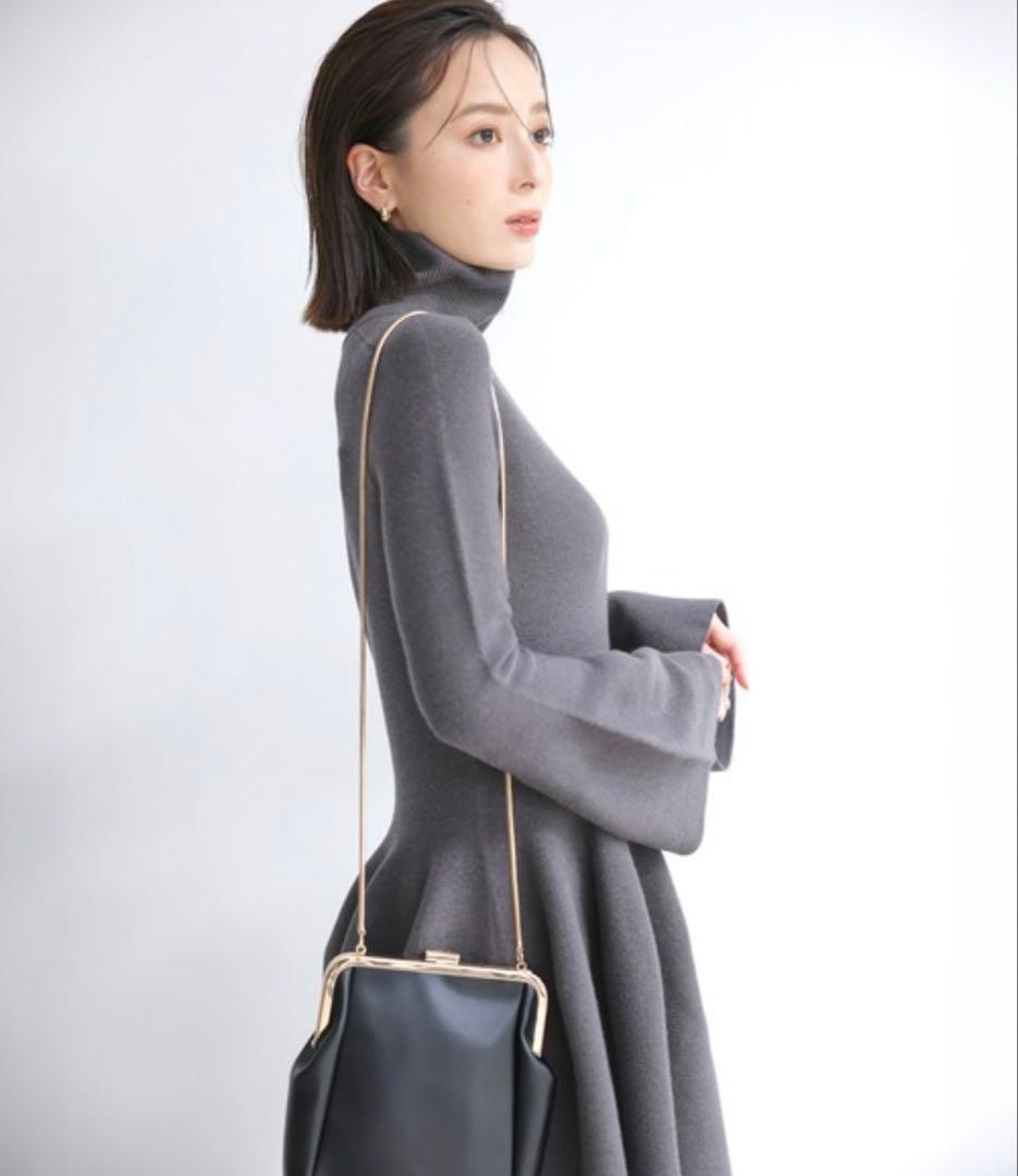 anuans ニットワンピース MEDIUM グレー レディース