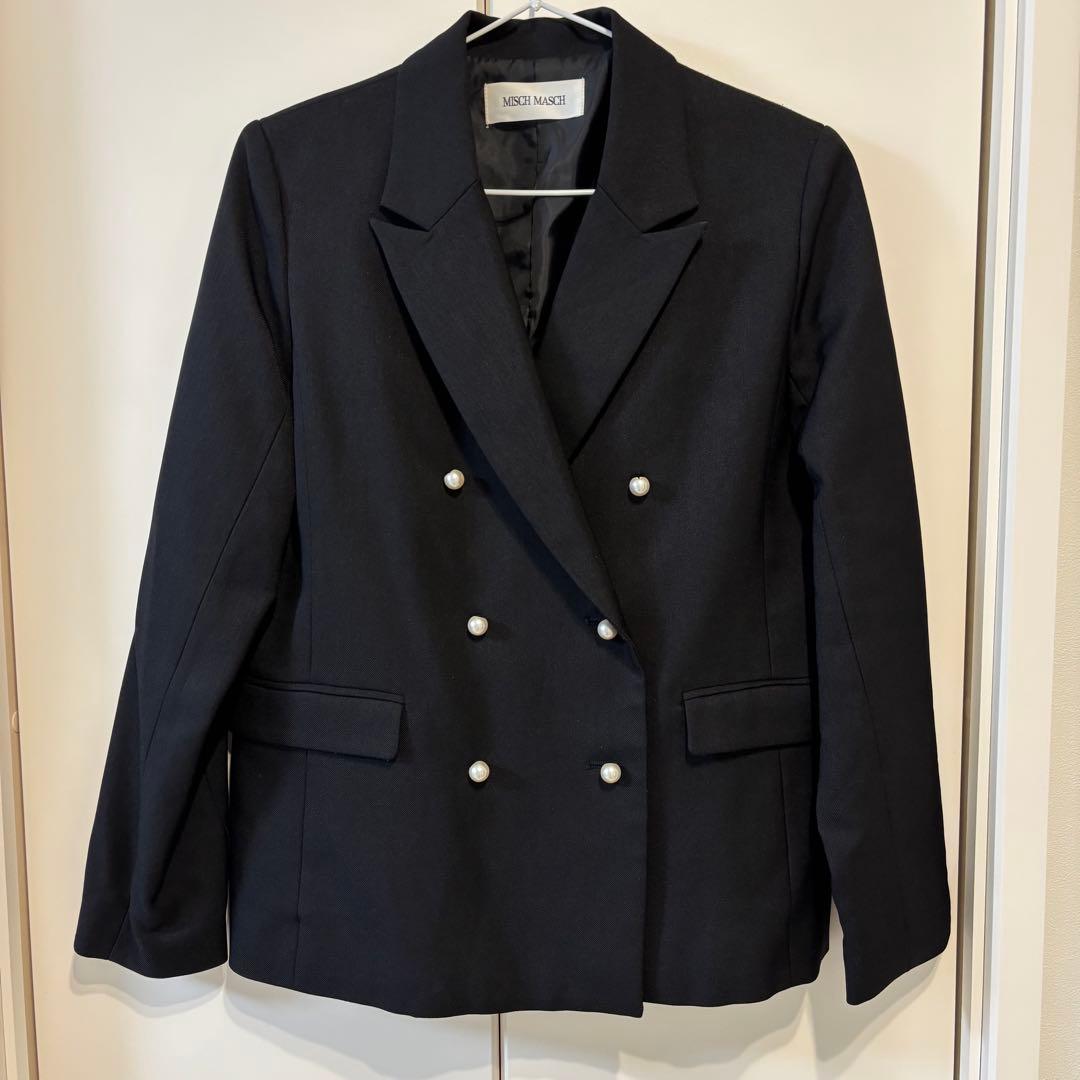 ミッシュマッシュ パールダブルテーラージャケット/MM338501 ブラック