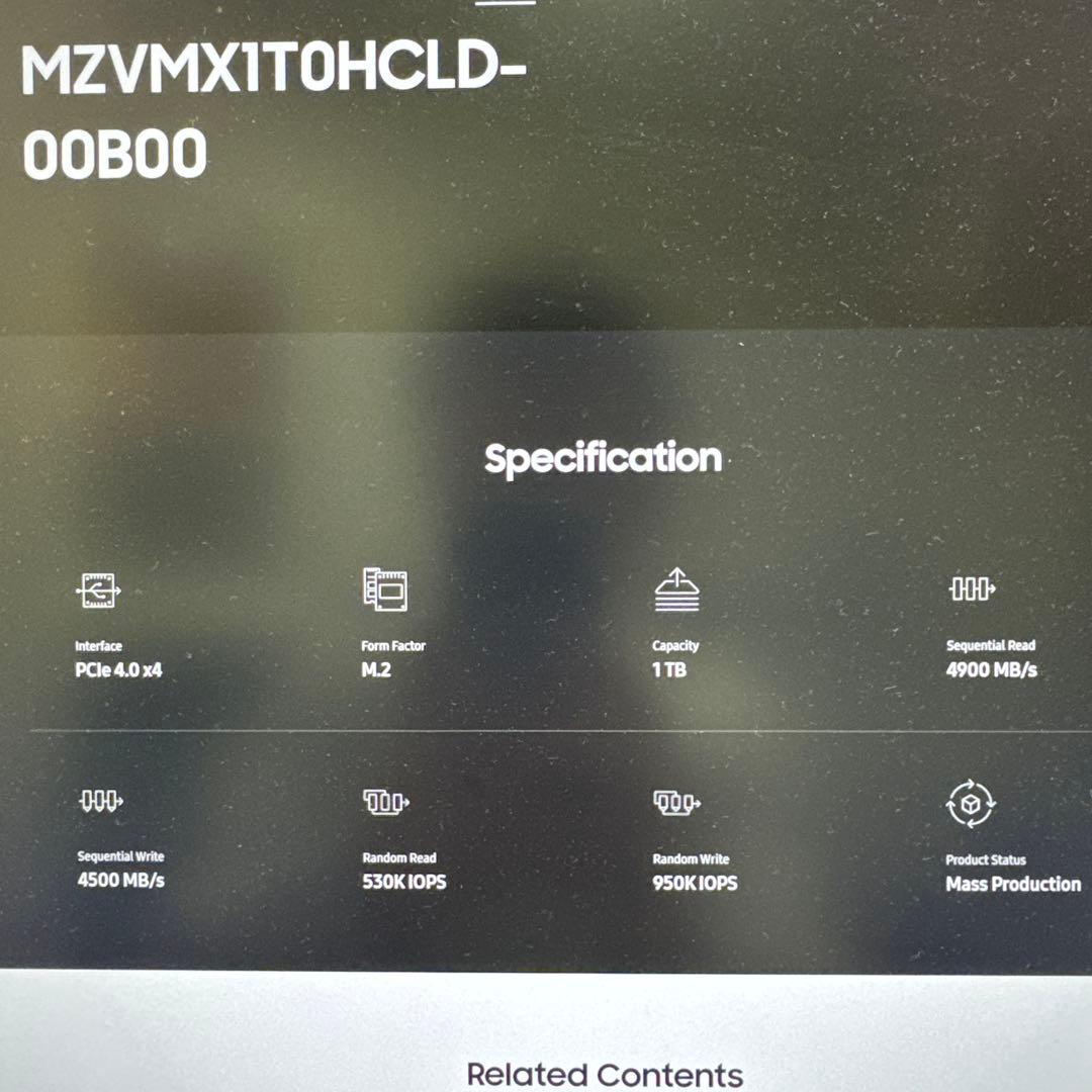 内蔵型SSD SAMSUNG BM9C1 1TB Nvme Gen4x4 M.2 2230
