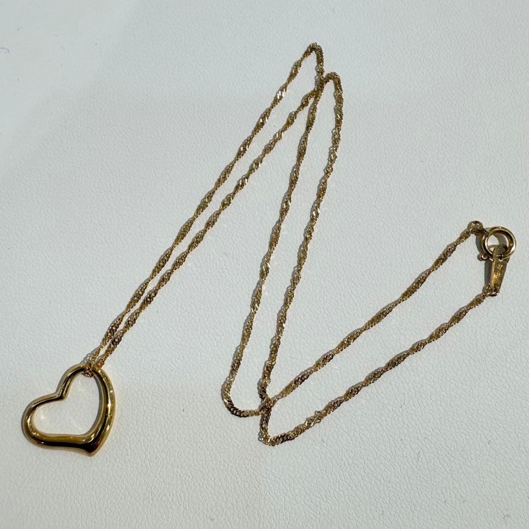 kumosukefujino K18 ハートペンダント スクリューチェーン