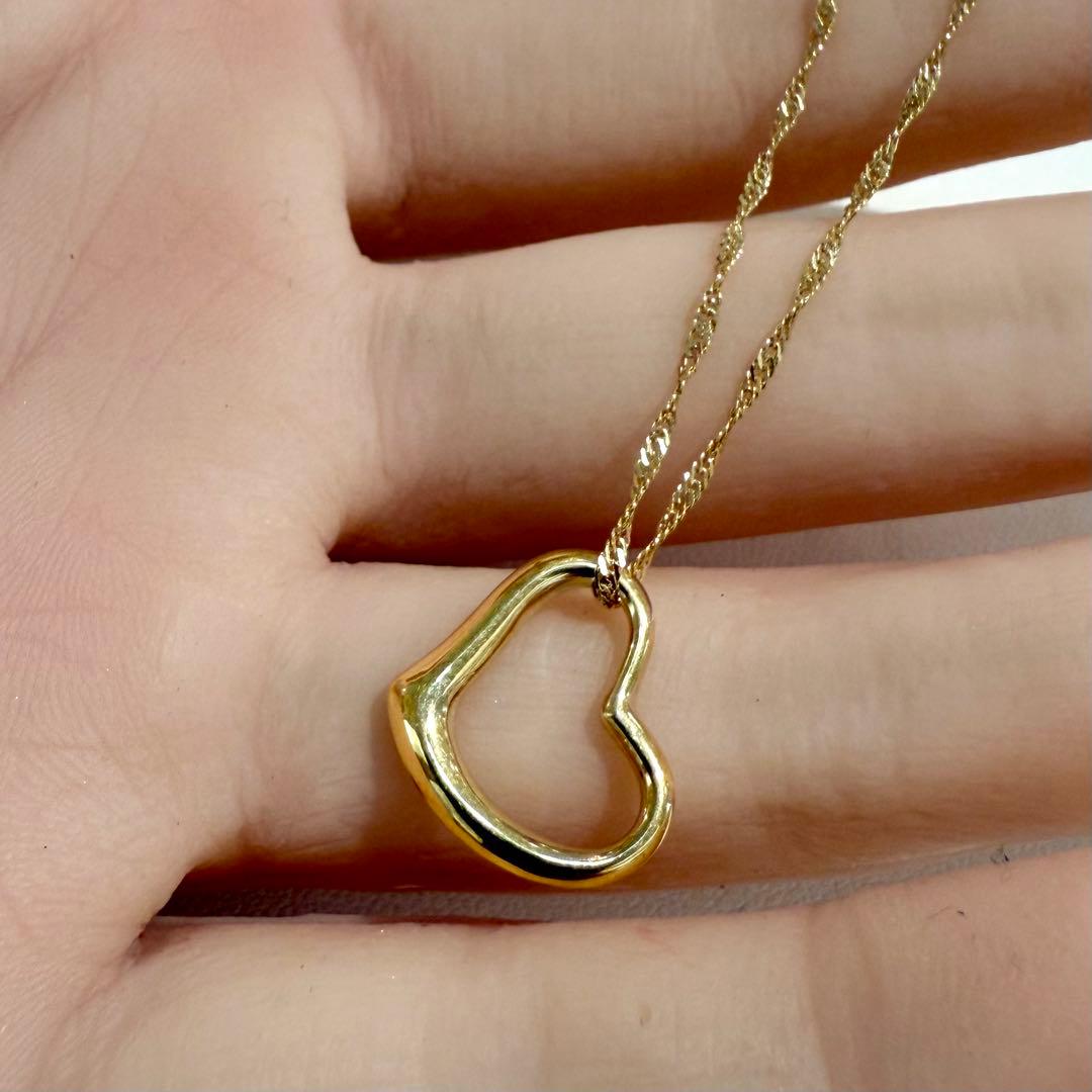 kumosukefujino K18 ハートペンダント スクリューチェーン