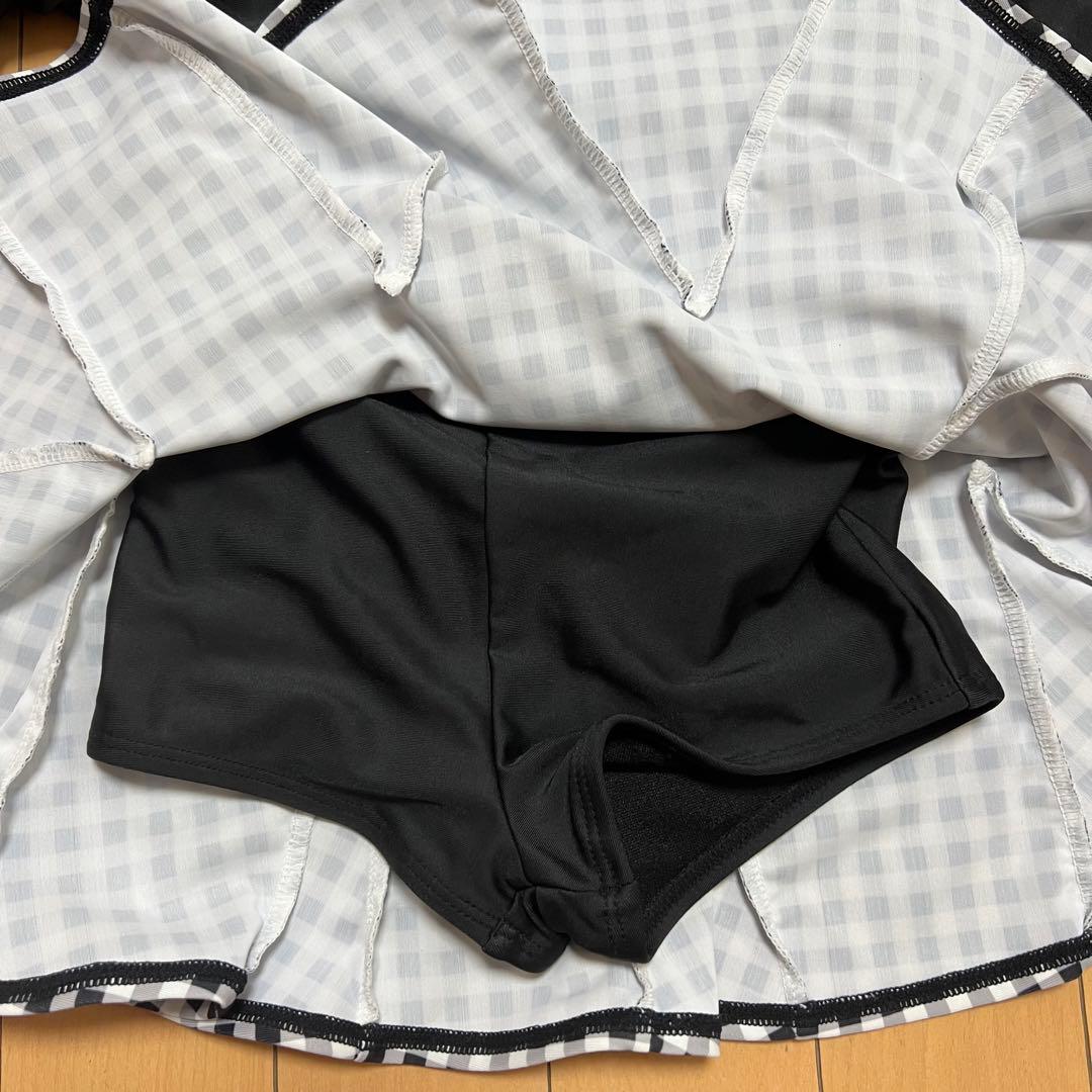 新品katespadeケイトスペードギンガムスイムウェアS110-120cm水着