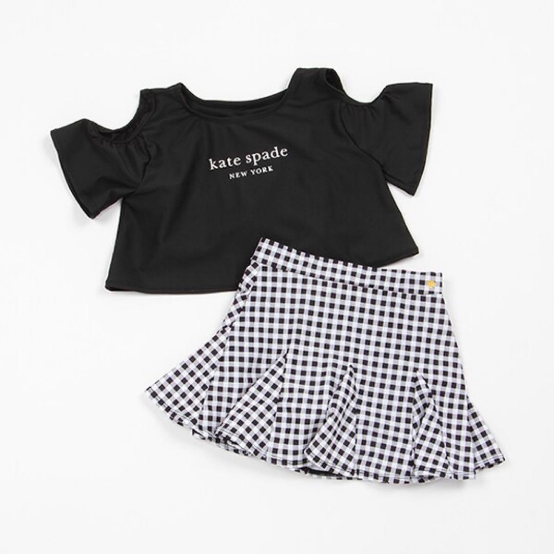 新品katespadeケイトスペードギンガムスイムウェアS110-120cm水着