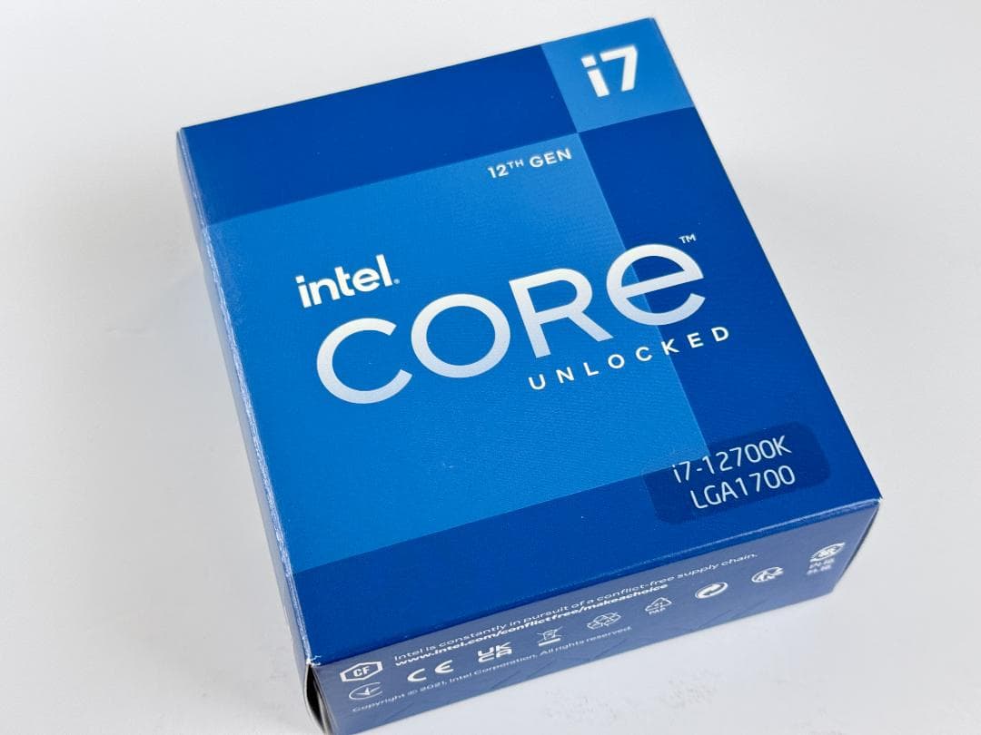 Intel Core i7 12700K BOX 動作確認済み