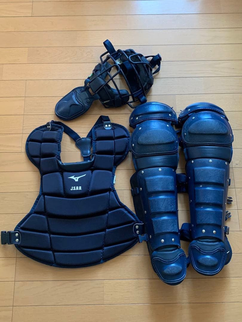 MIZUNO ミズノ　一般軟式　キャッチャー　防具　セット　紺　Mサイズ