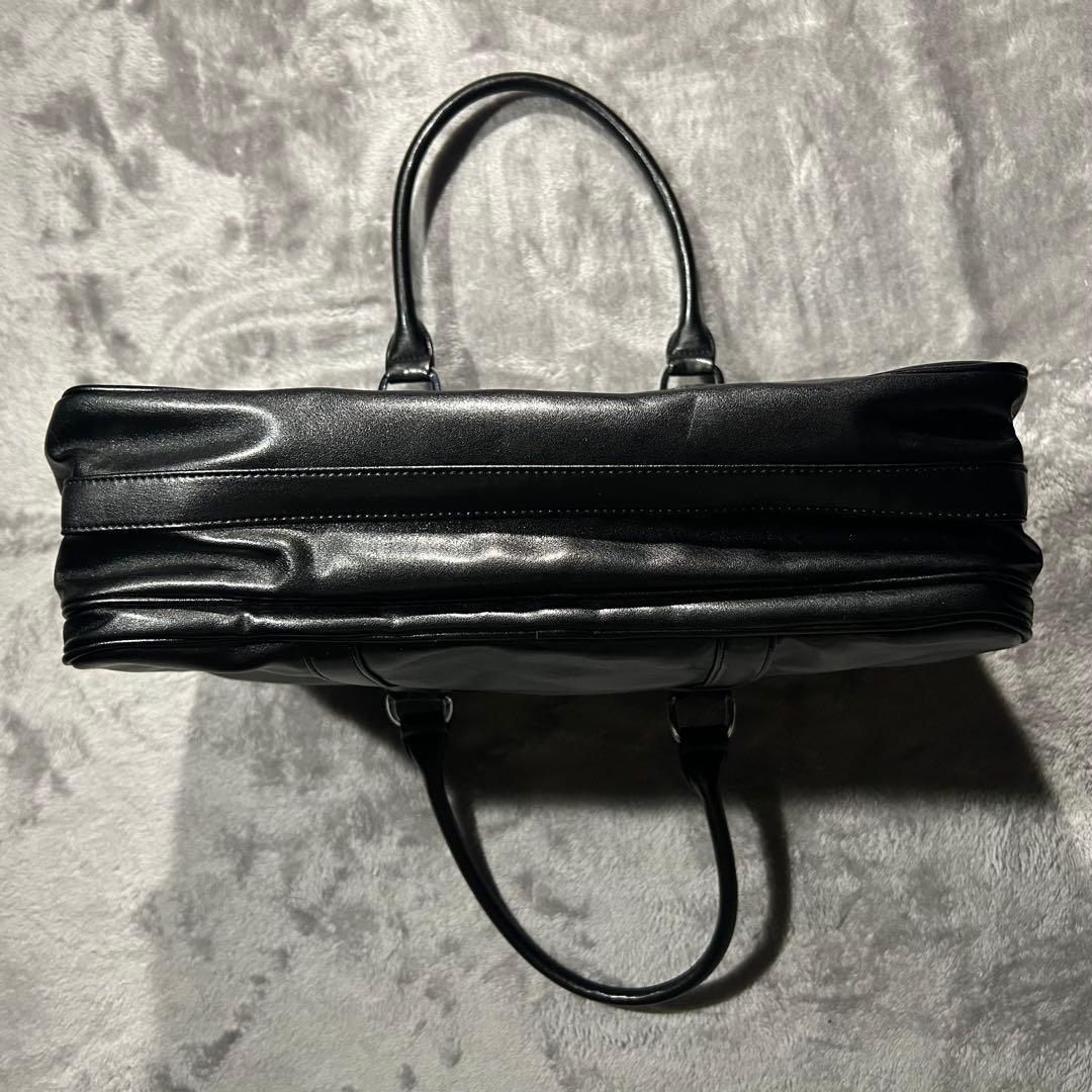 ギャルソン フェイクレザーハンドバッグ スクール ブリーフ 青山 黒