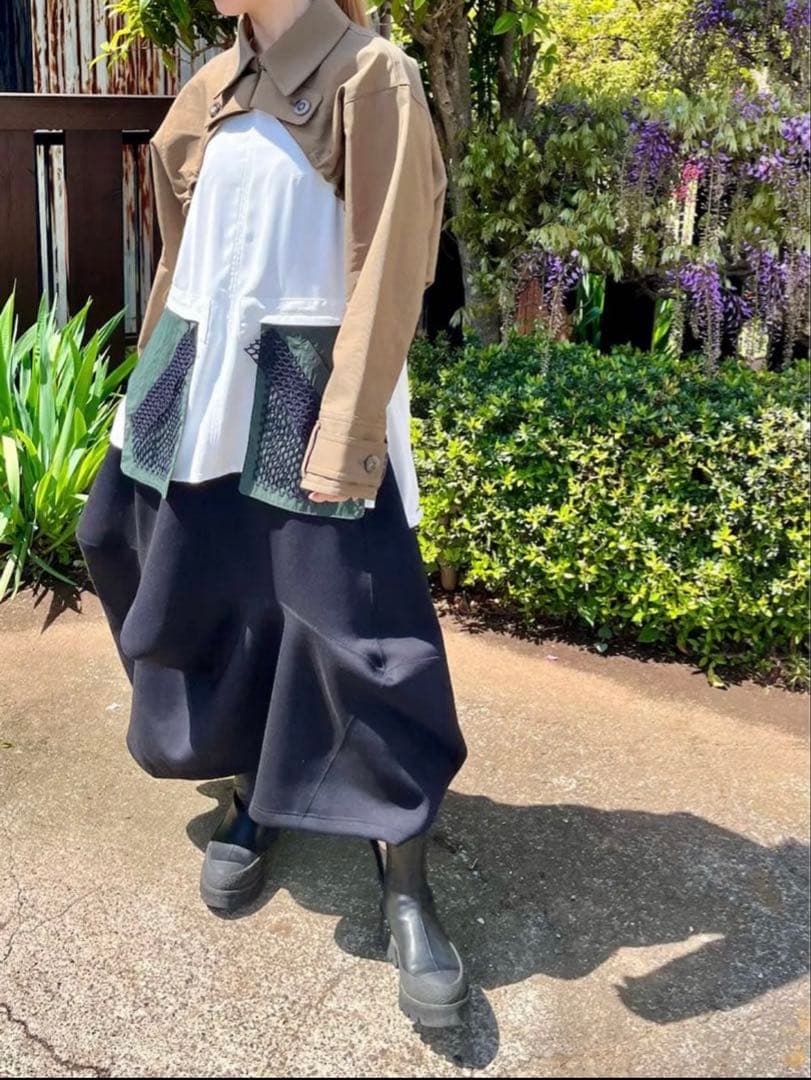 美品★ トレンチショートブルゾン