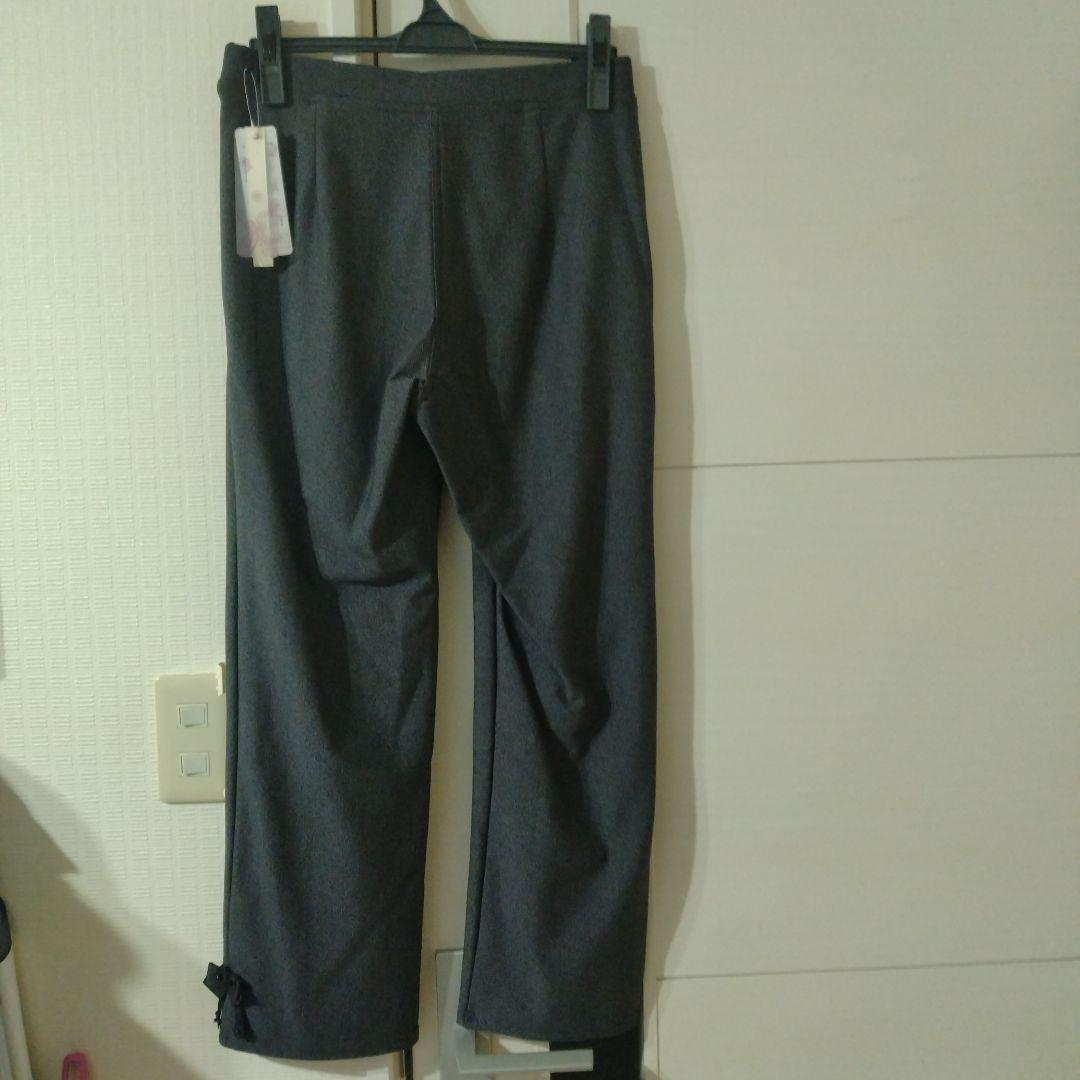 【新品】スーパービューティーサイドリボン使い裏起毛パンツ44