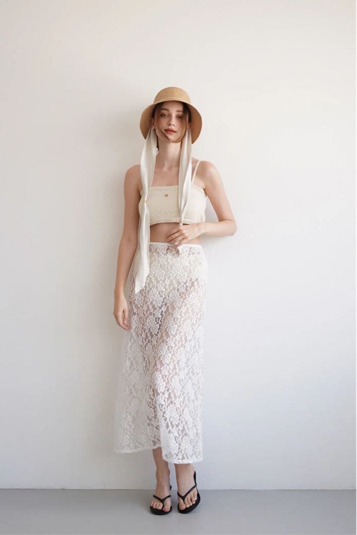 【新品 タグ付】Acka lace layered knit swimwear