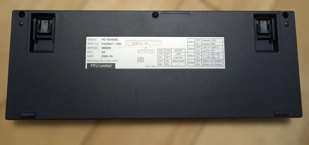 送込！PFU製ハッピーハックHHKB英語配列 PD-KB400B墨