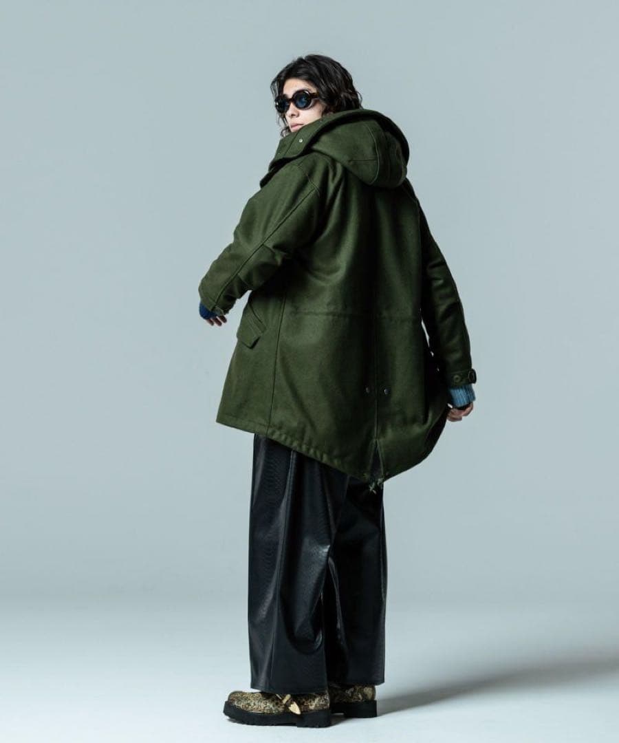 【新品：¥46,200】glamb グラム モッズコート 黒 M 春/秋/冬用