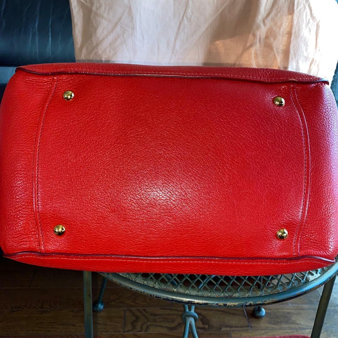 MIU MIU 赤 レザー ハンドバッグ ショルダー2Way