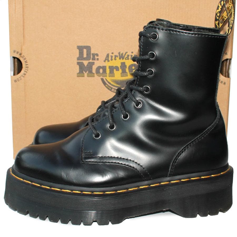箱付き Dr. Martens JADON 8ホールブーツ サイドジップ 厚底