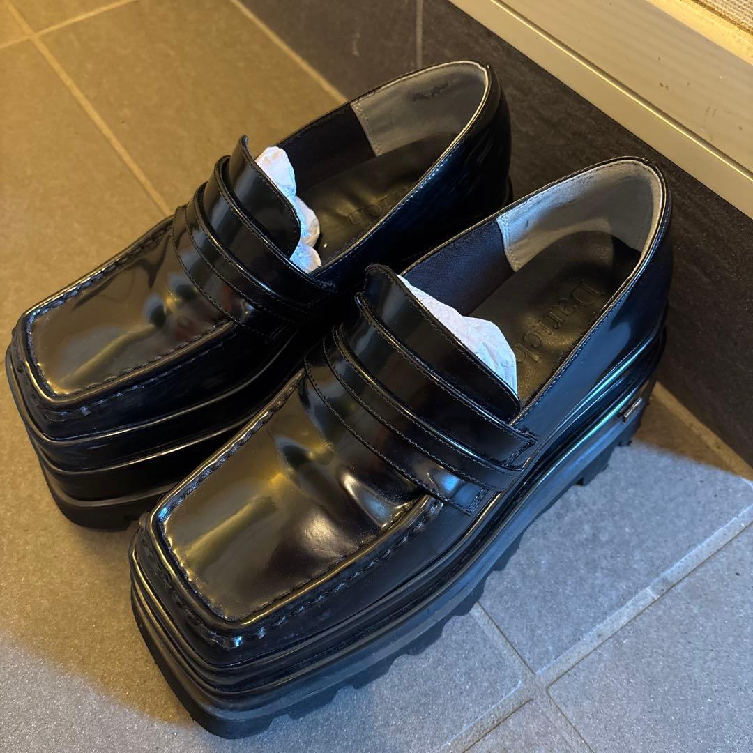 値下げ中　ダーリッチ　プラットフォームローファー　厚底　　ブラック　黒　M
