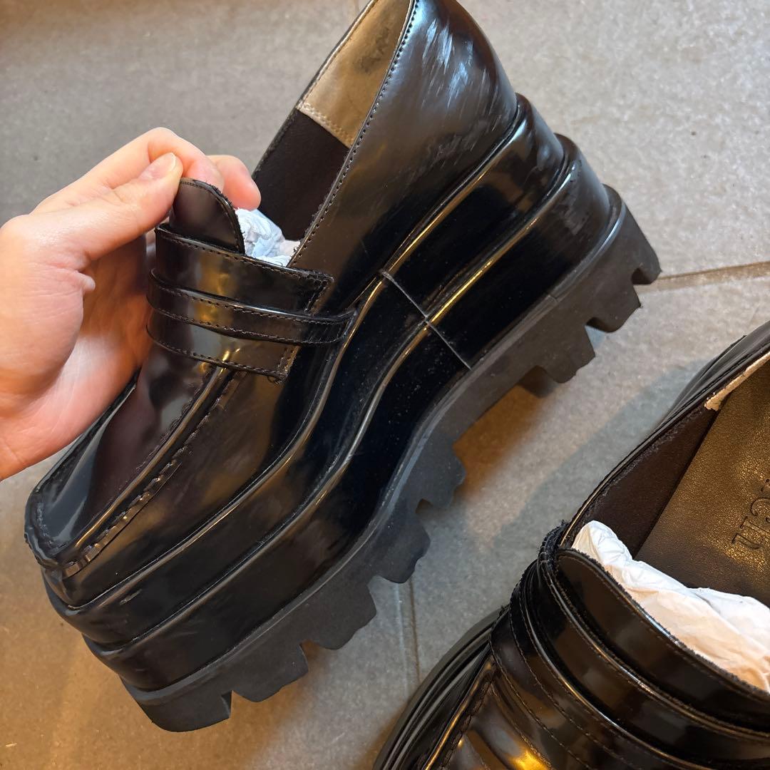 値下げ中　ダーリッチ　プラットフォームローファー　厚底　　ブラック　黒　M